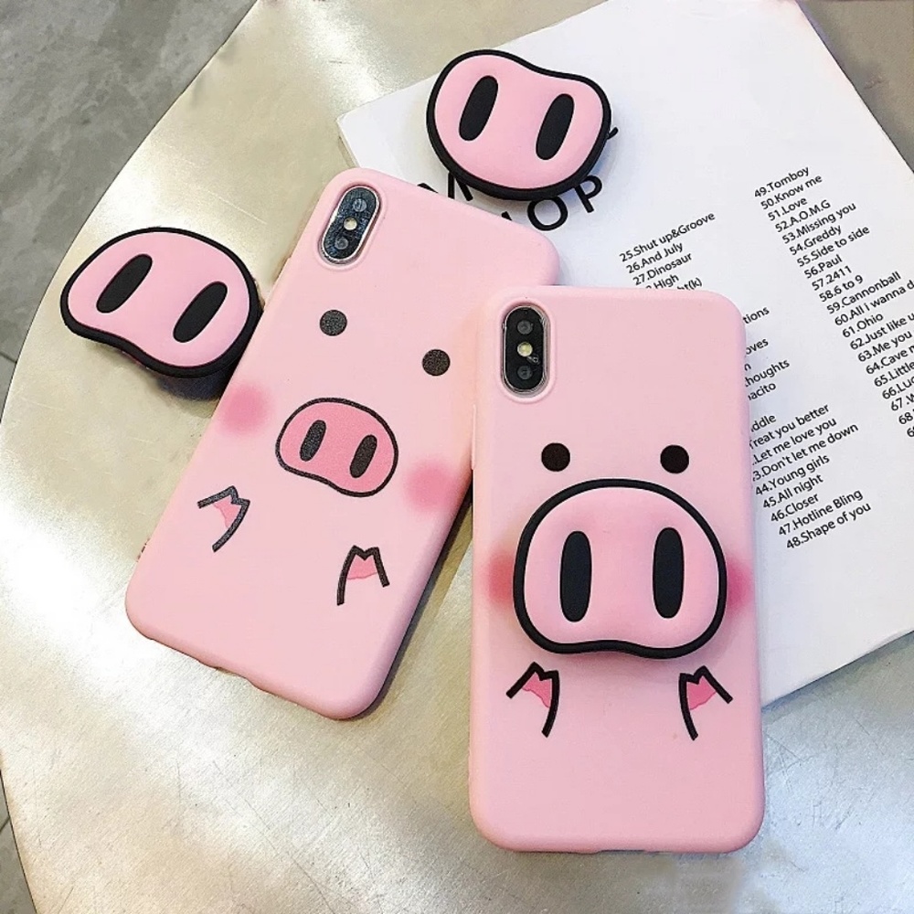 Funny cartoon  Pig iphone cases